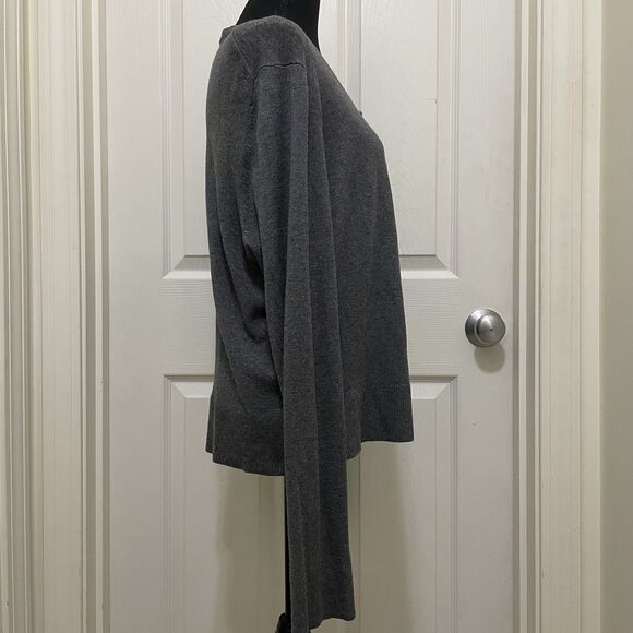 George Open Front Knit Cardigan Beaded Front Gray Long Sleeve Soft X-Large XL‎ - Picture 3 of 9